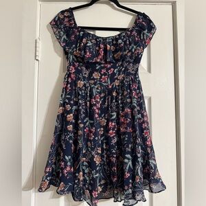 Floral Navy Women’s Off Shoulder Dress